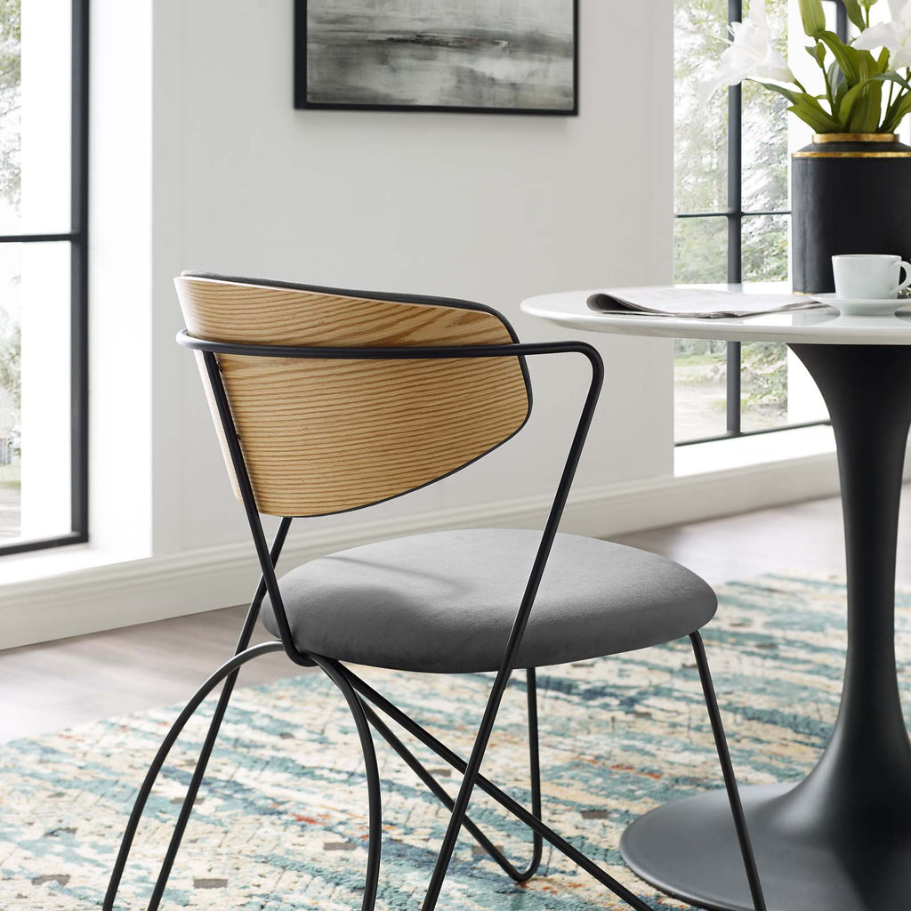 Prevail Black Frame Dining and Accent Performance Velvet Chair