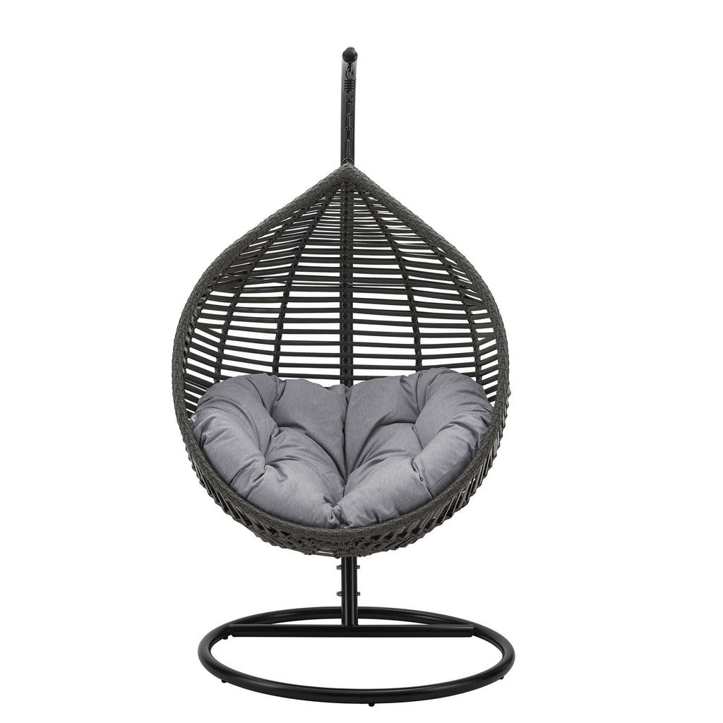 Garner Teardrop Outdoor Patio Swing Chair in Gray Gray