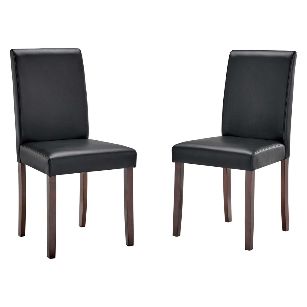 Prosper Faux Leather Dining Side Chair Set of 2 in Black