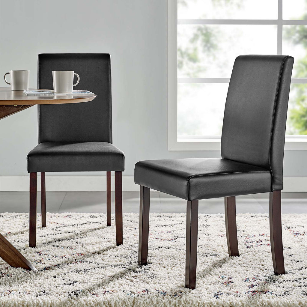 Prosper Faux Leather Dining Side Chair Set of 2 in Black