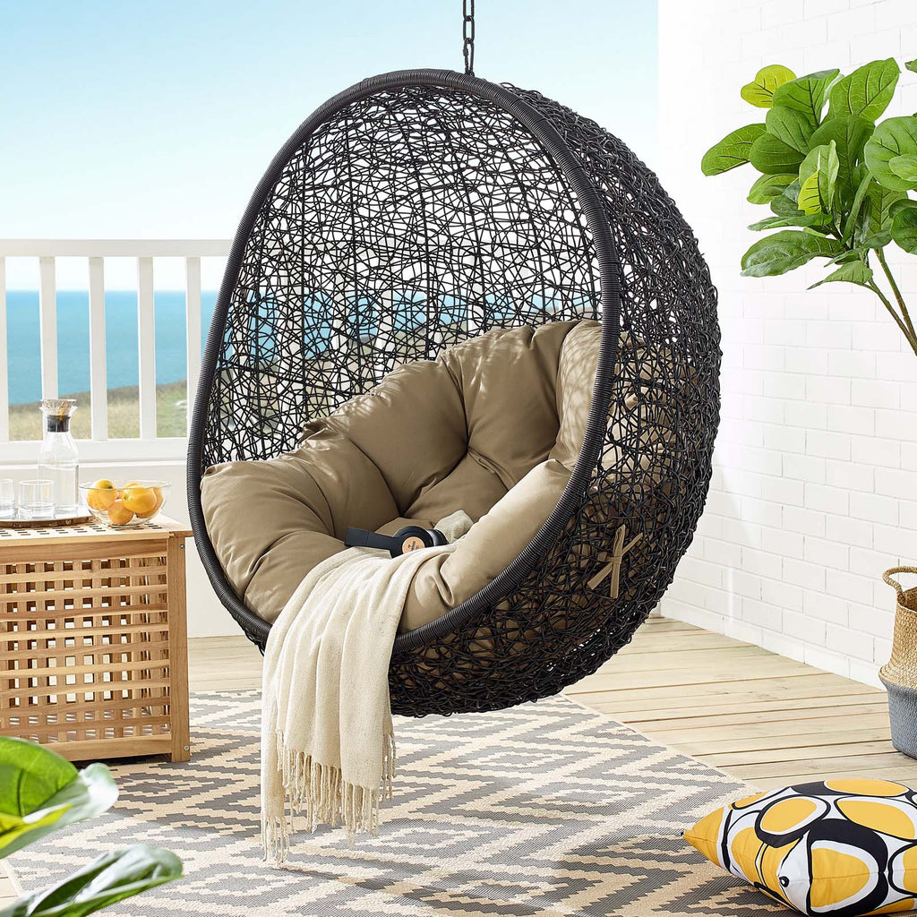 Encase Swing Outdoor Patio Lounge Chair Without Stand in Black Mocha