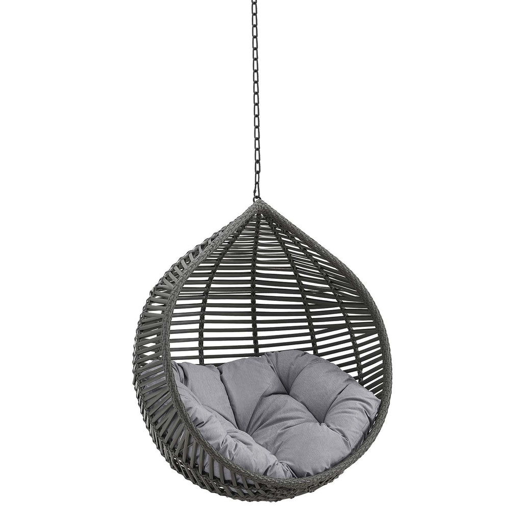 Garner Teardrop Outdoor Patio Swing Chair Without Stand in Gray Gray