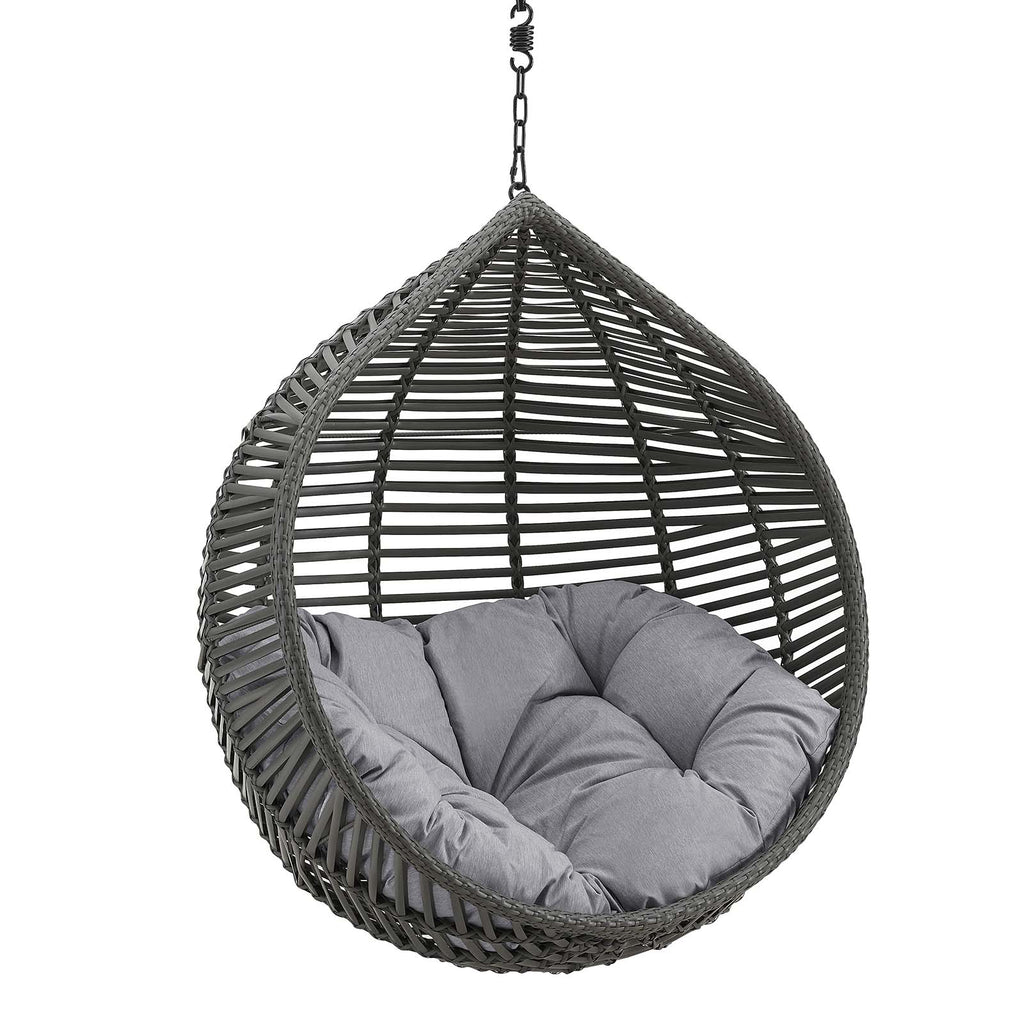 Garner Teardrop Outdoor Patio Swing Chair Without Stand in Gray Gray