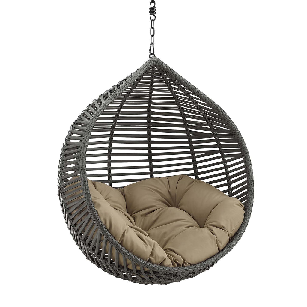 Garner Teardrop Outdoor Patio Swing Chair Without Stand in Gray Mocha