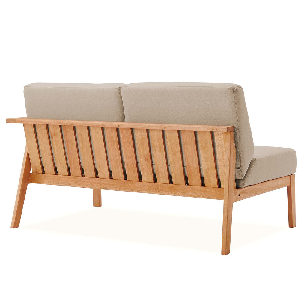 Sedona Outdoor Patio Eucalyptus Wood Right-Facing Loveseat