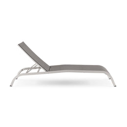 Savannah Mesh Chaise Outdoor Patio Aluminum Lounge Chair in Gray