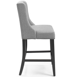 Baron Upholstered Fabric Counter Stool in Light Gray