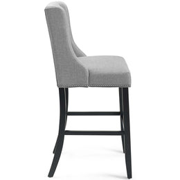 Baron Upholstered Fabric Bar Stool in Light Gray