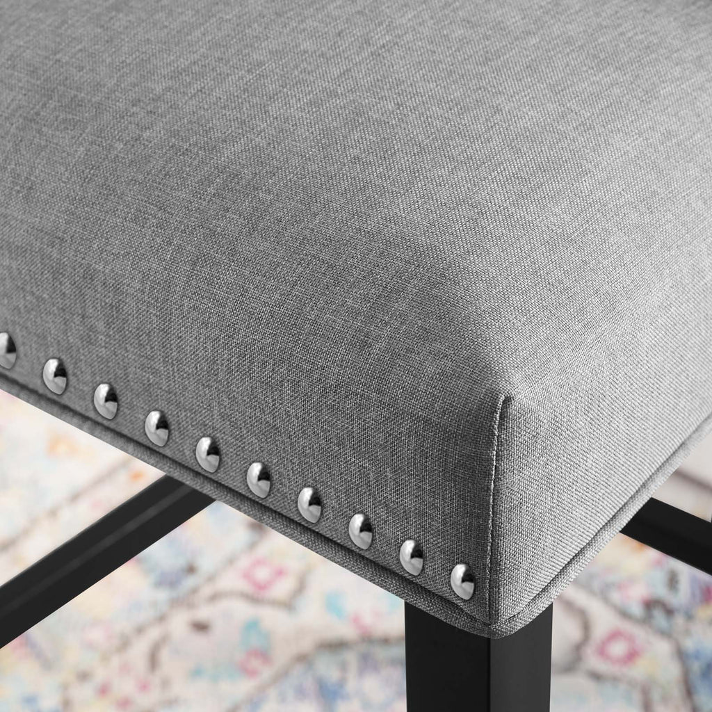 Baron Upholstered Fabric Bar Stool in Light Gray