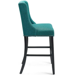 Baron Upholstered Fabric Bar Stool in Teal