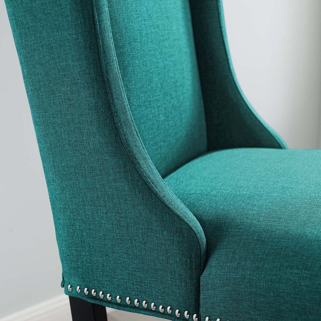 Baron Upholstered Fabric Bar Stool in Teal