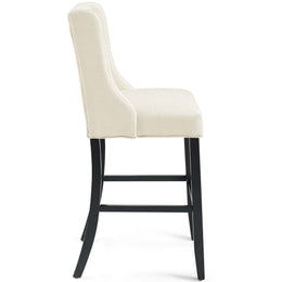 Baronet Tufted Button Upholstered Fabric Bar Stool in Beige