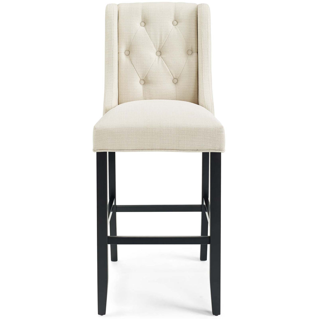 Baronet Tufted Button Upholstered Fabric Bar Stool in Beige