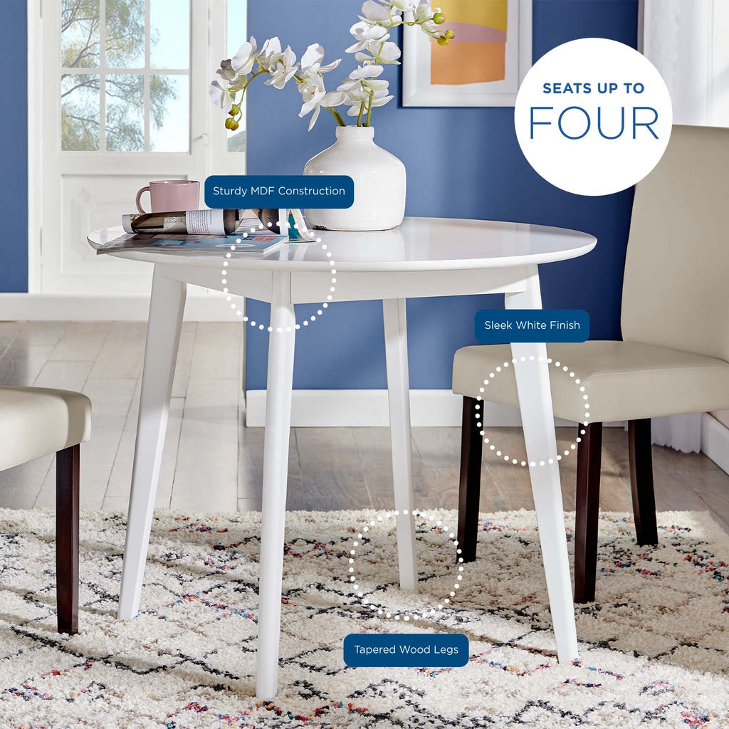 Vision 35" Round Dining Table in White