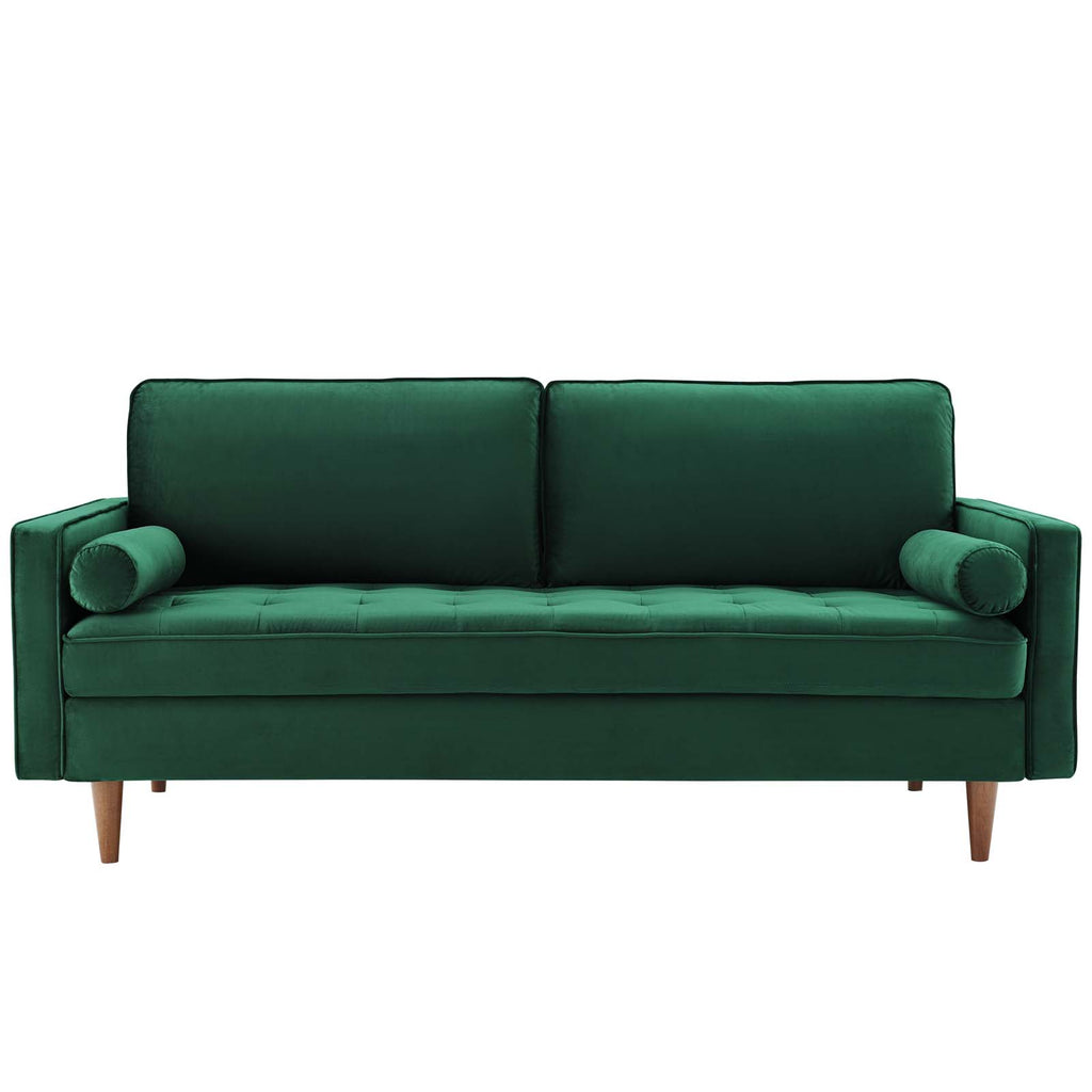 Valour Performance Velvet Sofa in Green