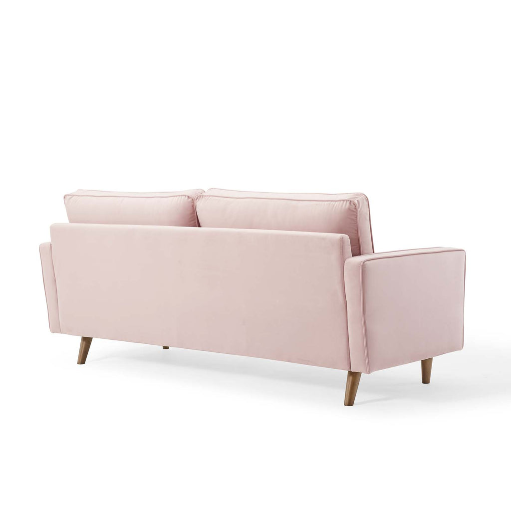 Valour Performance Velvet Sofa in Pink