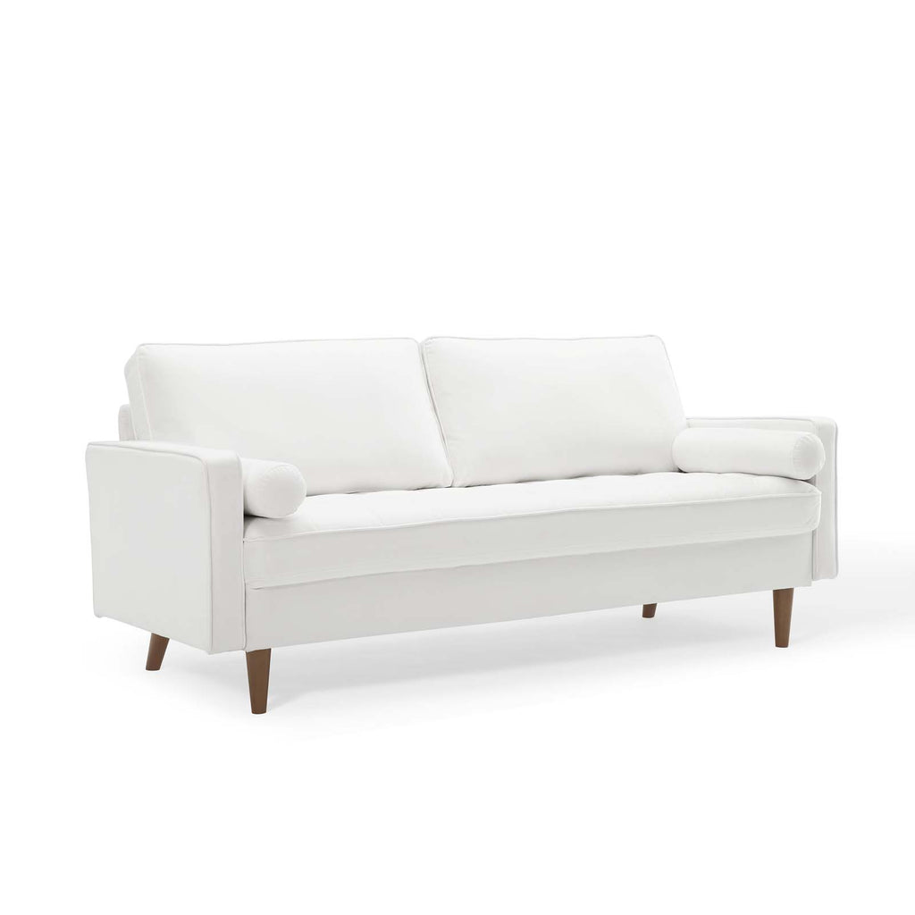 Valour Performance Velvet Sofa in White