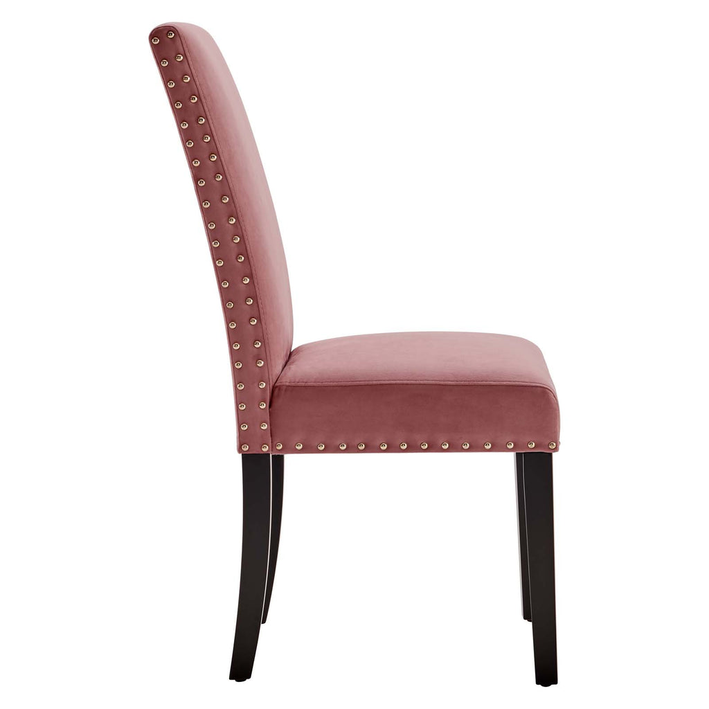 Parcel Performance Velvet Dining Side Chairs - Set of 2 in Dusty Rose