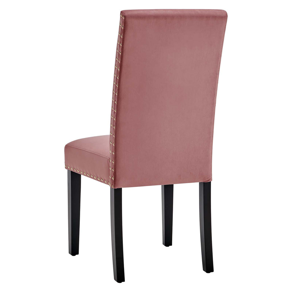 Parcel Performance Velvet Dining Side Chairs - Set of 2 in Dusty Rose