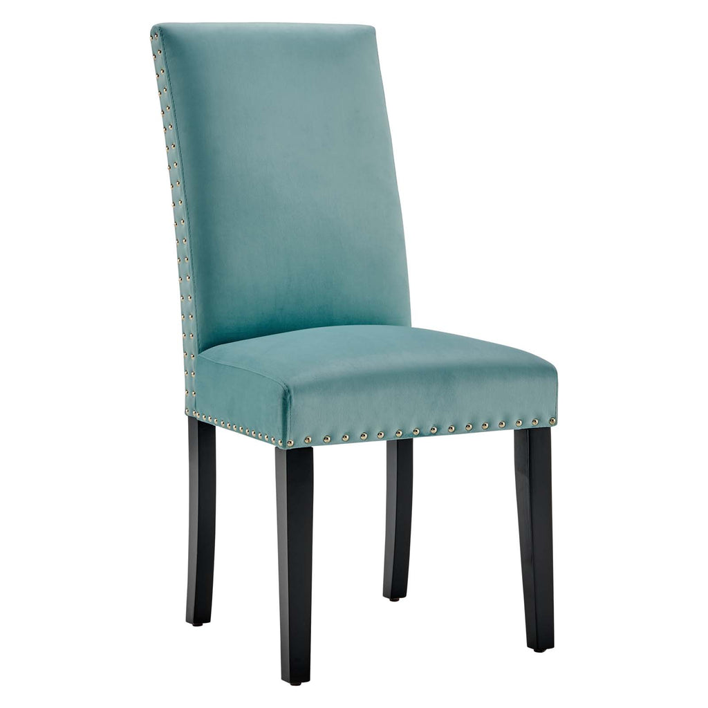 Parcel Performance Velvet Dining Side Chairs - Set of 2 in Mint