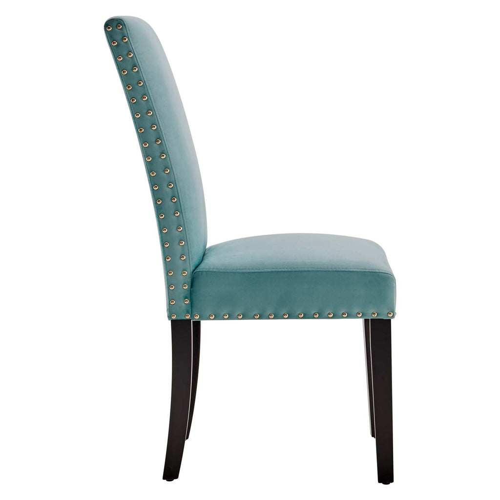 Parcel Performance Velvet Dining Side Chairs - Set of 2 in Mint