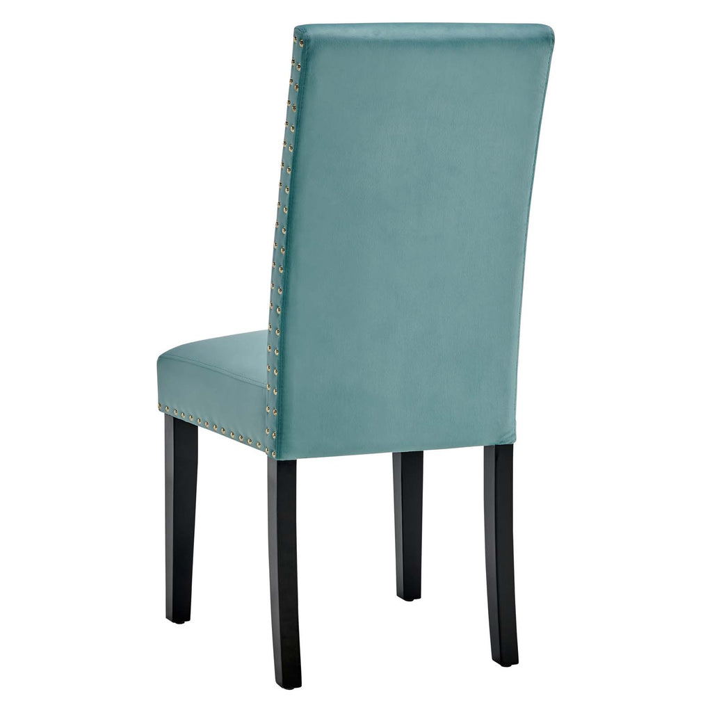 Parcel Performance Velvet Dining Side Chairs - Set of 2 in Mint