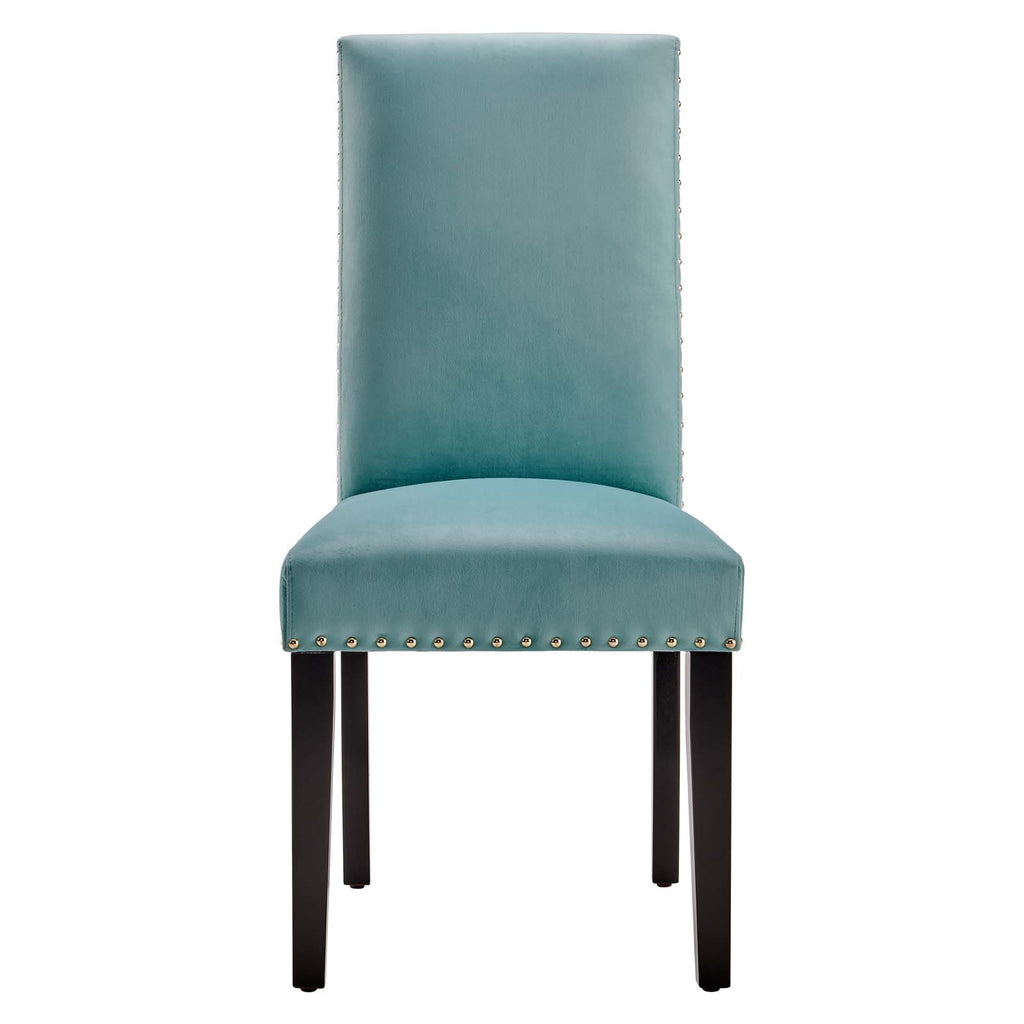 Parcel Performance Velvet Dining Side Chairs - Set of 2 in Mint