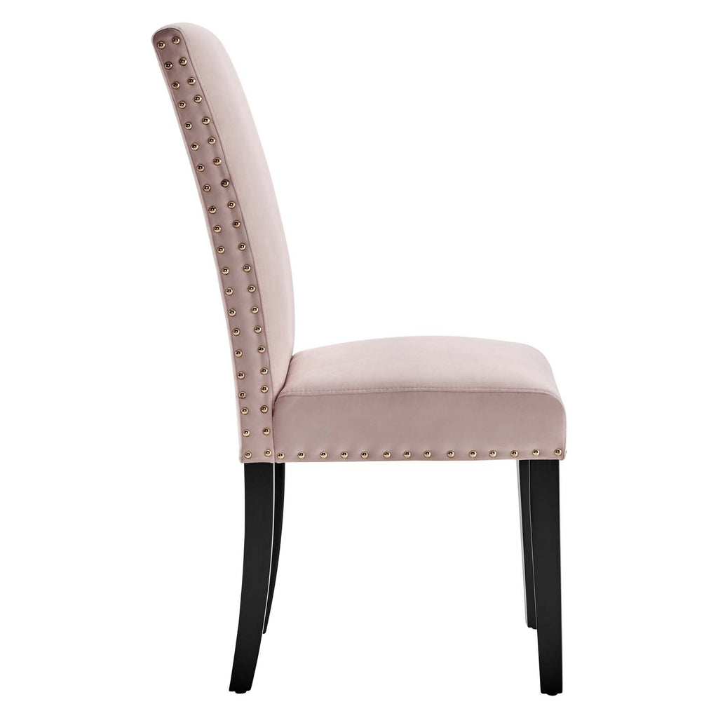 Parcel Performance Velvet Dining Side Chairs - Set of 2 in Pink