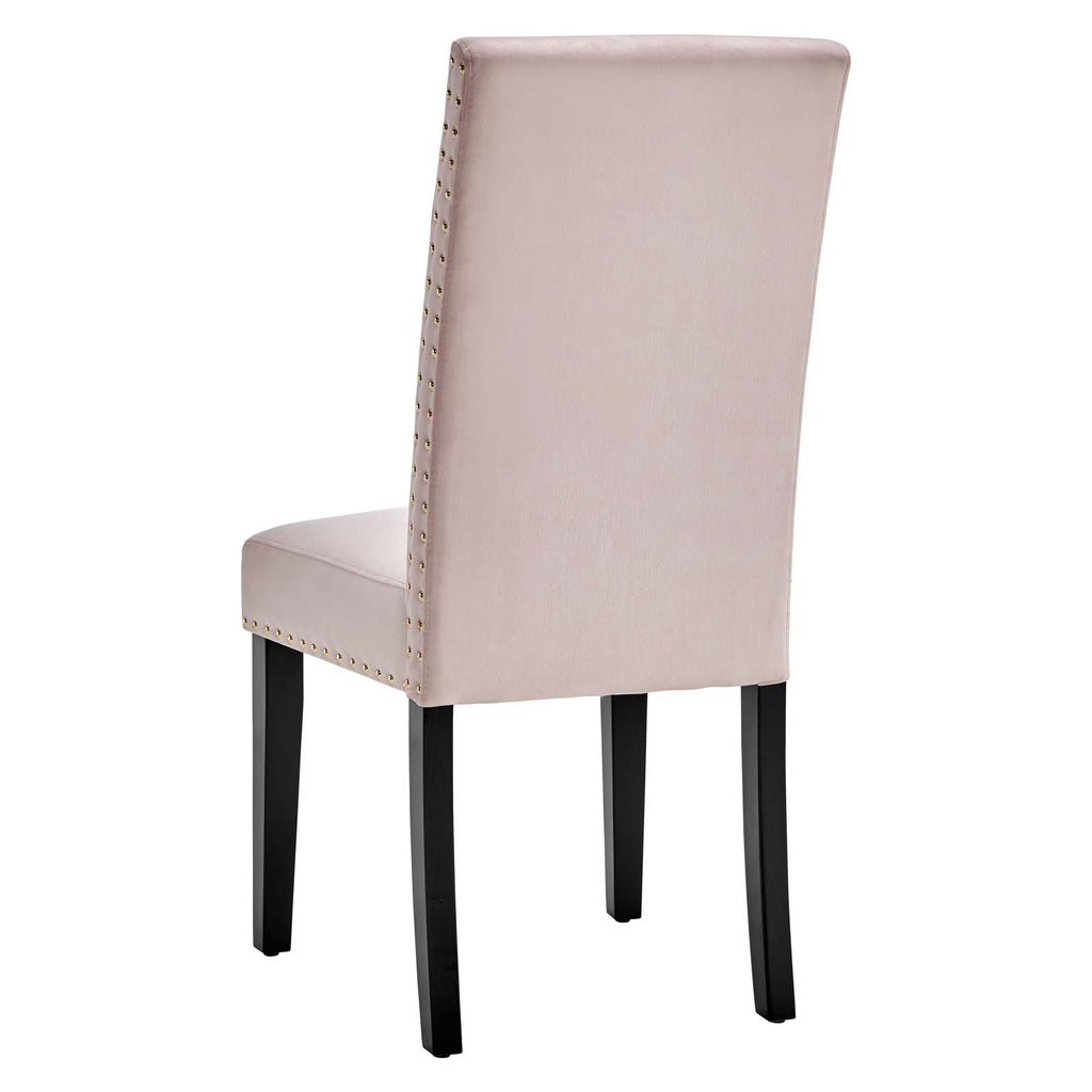 Parcel Performance Velvet Dining Side Chairs - Set of 2 in Pink