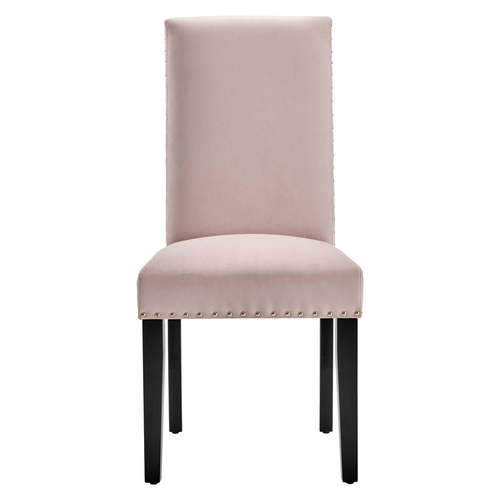 Parcel Performance Velvet Dining Side Chairs - Set of 2 in Pink