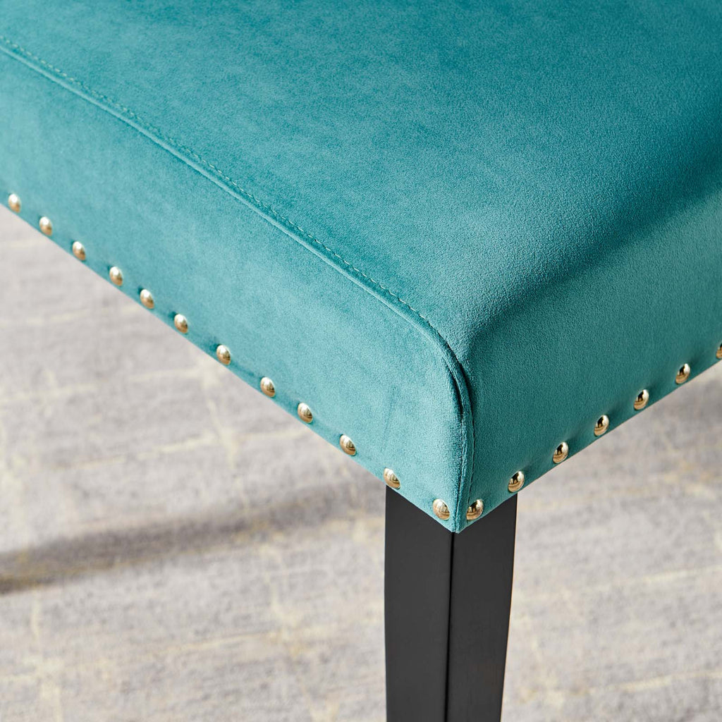 Parcel Performance Velvet Dining Side Chairs - Set of 2 in Teal