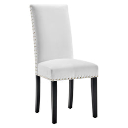 Parcel Performance Velvet Dining Side Chairs - Set of 2 in White