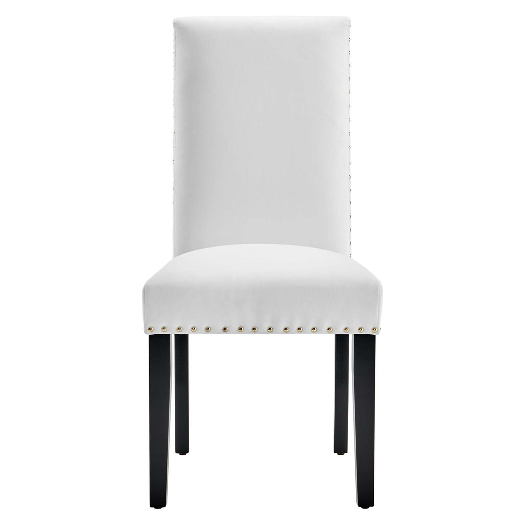 Parcel Performance Velvet Dining Side Chairs - Set of 2 in White