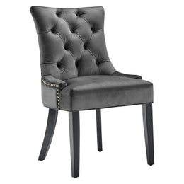 Regent Tufted Performance Velvet Dining Side Chairs - Set of 2 in Charcoal