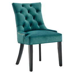 Regent Tufted Performance Velvet Dining Side Chairs - Set of 2 in Teal