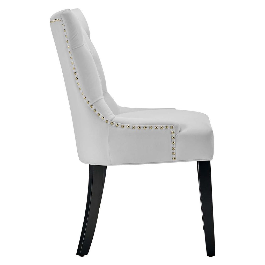 Regent Tufted Performance Velvet Dining Side Chairs - Set of 2 in White