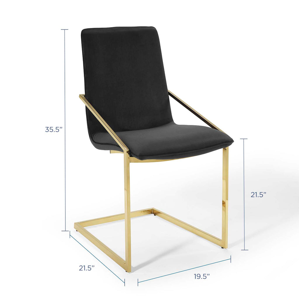 Pitch Performance Velvet Dining Armchair in Gold Black