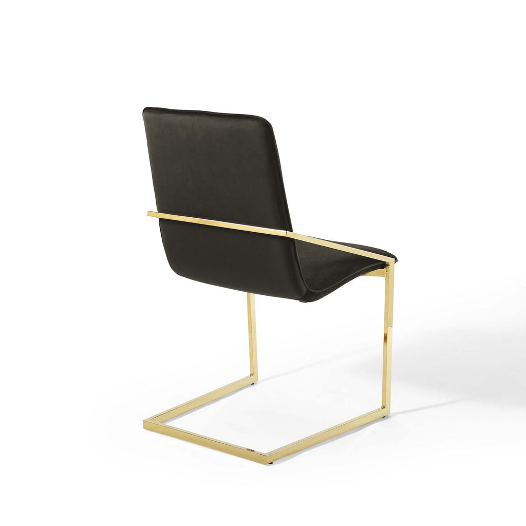 Pitch Performance Velvet Dining Armchair in Gold Black