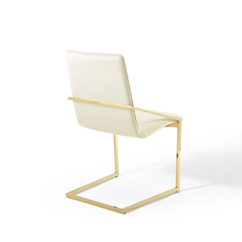 Pitch Performance Velvet Dining Armchair in Gold Ivory