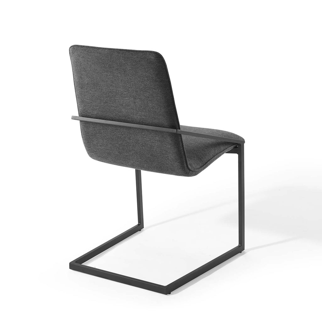 Pitch Upholstered Fabric Dining Armchair in Black Charcoal