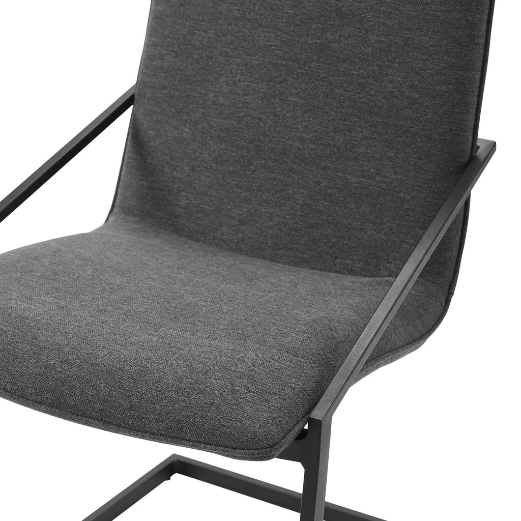 Pitch Upholstered Fabric Dining Armchair in Black Charcoal