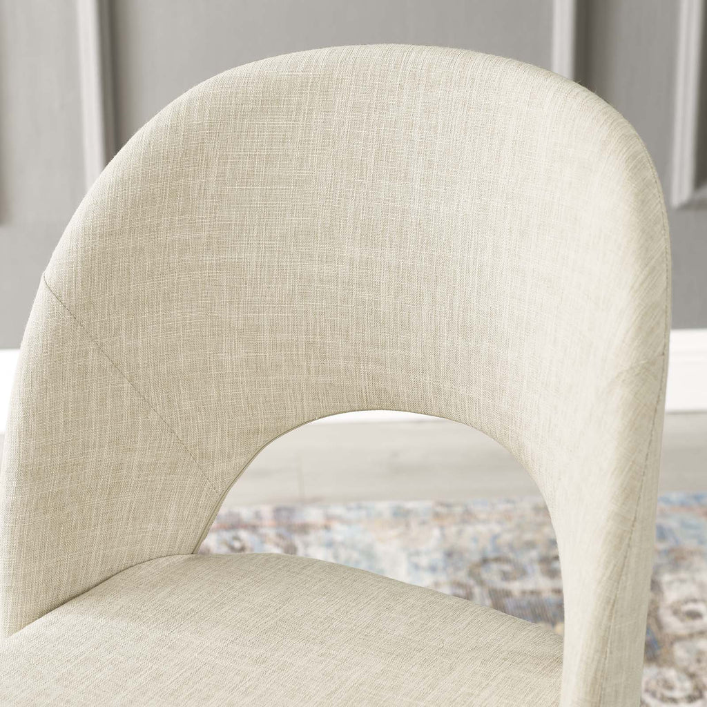 Rouse Upholstered Fabric Dining Side Chair in Black Beige
