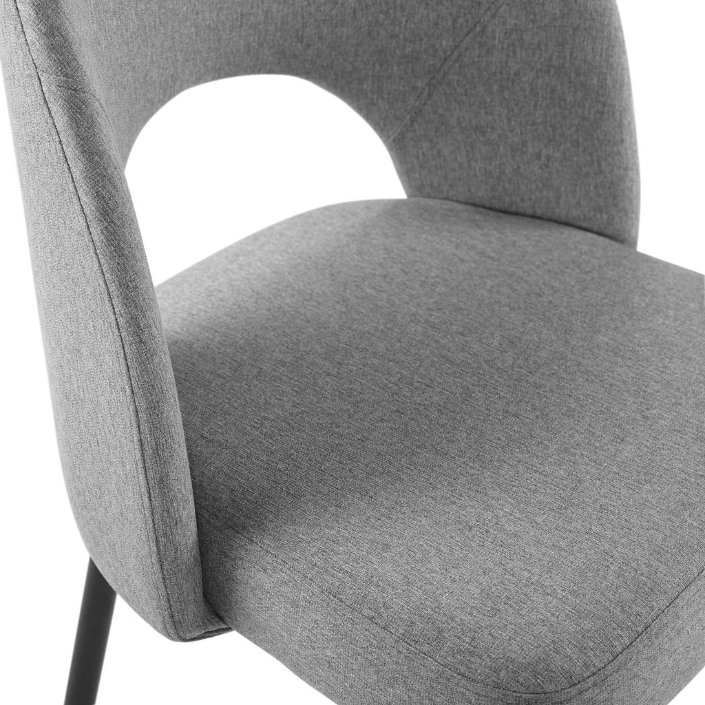 Rouse Upholstered Fabric Dining Side Chair in Black Light Gray