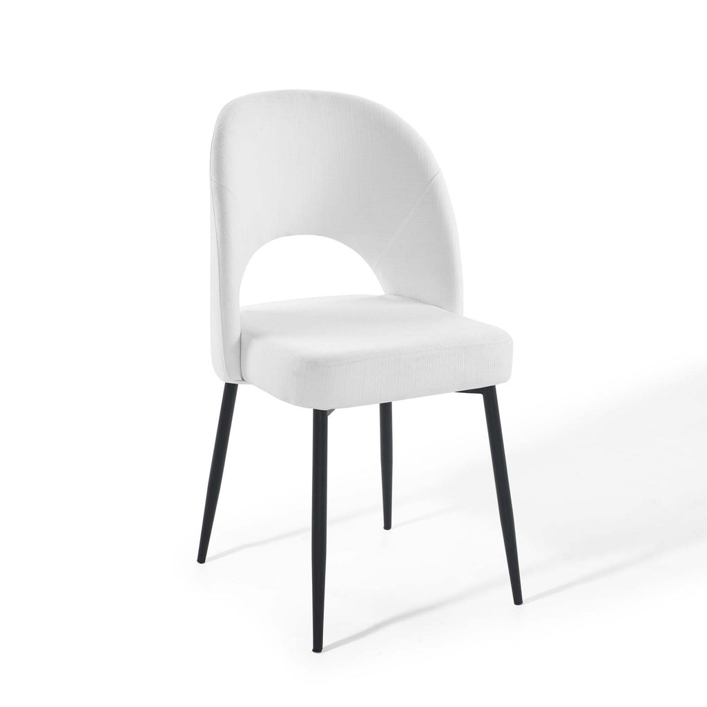 Rouse Upholstered Fabric Dining Side Chair in Black White