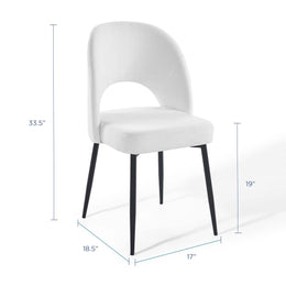 Rouse Upholstered Fabric Dining Side Chair in Black White