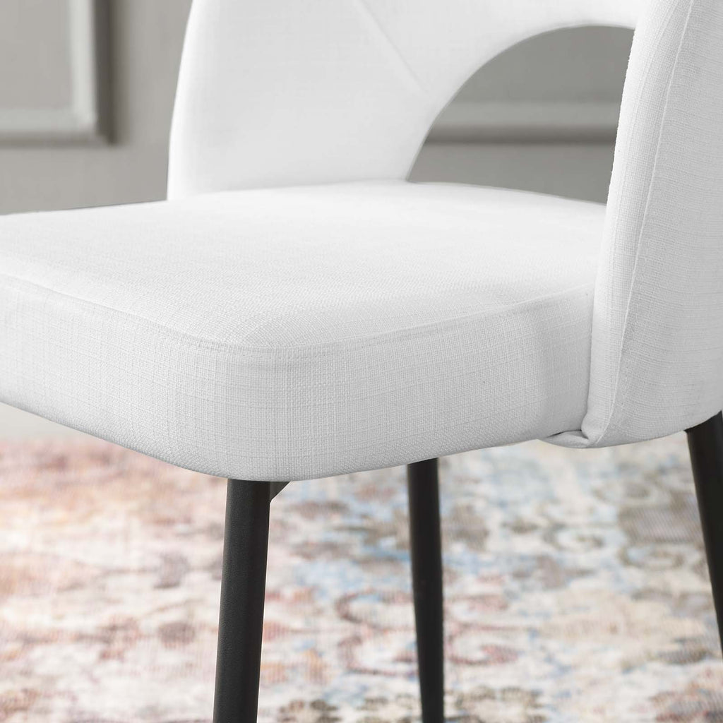 Rouse Upholstered Fabric Dining Side Chair in Black White