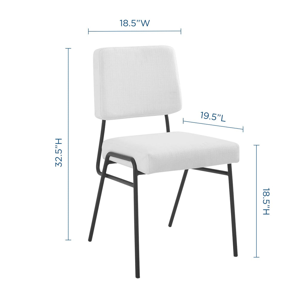 Craft Upholstered Fabric Dining Side Chair in Black White