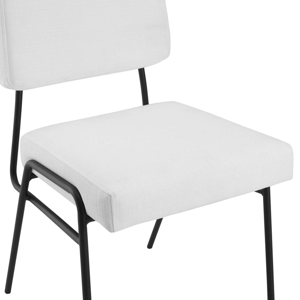 Craft Upholstered Fabric Dining Side Chair in Black White