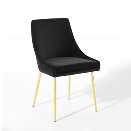 Viscount Performance Velvet Dining Chairs - Set of 2 in Gold Black