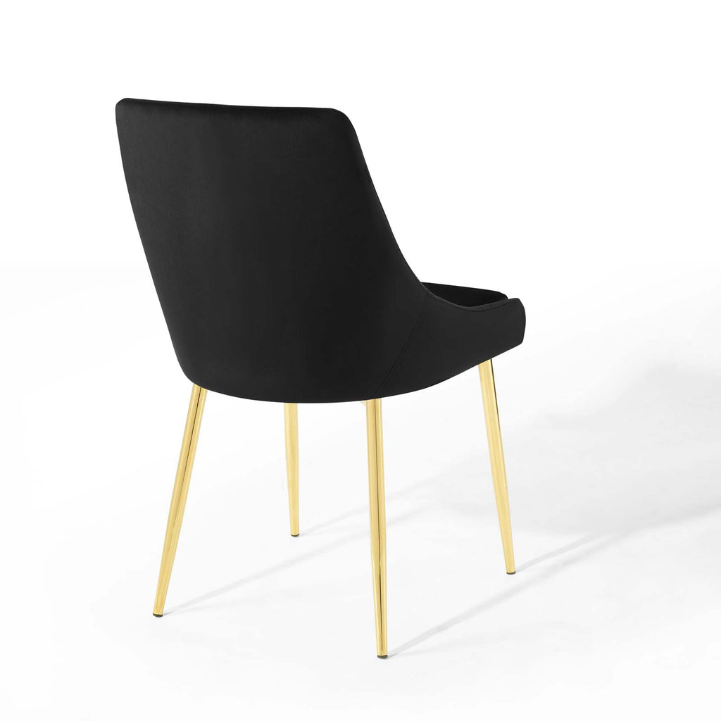 Viscount Performance Velvet Dining Chairs - Set of 2 in Gold Black